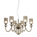 Candel Chandelier by Sylcom, Color: Grey, Finish: Brushed Gold, Number of Lights: 6 | Casa Di Luce Lighting