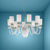 Candel Chandelier by Sylcom, Color: Milk White Clear - Sylcom, Finish: Brushed Gold, Number of Lights: 9 | Casa Di Luce Lighting