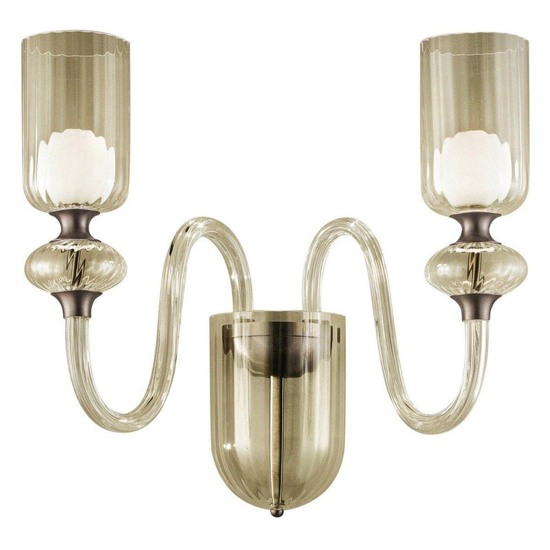 Candel Wall Light by Sylcom, Color: Milk White Clear - Sylcom, Finish: Brushed Gold,  | Casa Di Luce Lighting