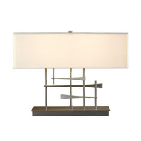 CAVALETTI TABLE LAMP BY HUBBARDTON FORGE, FINISH: WHITE, BRONZE, DARK SMOKE-HUBBARDTON FORGE, BLACK, OIL RUBBED BRONZE, NATURAL IRON-HUBBARDTON FORGE, VINTAGE PLATINUM-HUBBARDTON FORGE, SOFT GOLD-HUBBARDTON FORGE, STERLING-HUBBARDTON FORGE, INK, SHADE COLOR: NATURAL ANNA, DOESKIN SUEDE, FLAX, LIGHT GREY, MEDIUM GREY, | CASA DI LUCE LIGHTING