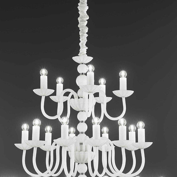 Evoque Chandelier by Italamp, Color: Transparent, White, Teak-Accord, Finish: Iron Grey-Italamp, Shiny Nickel-Italamp,  | Casa Di Luce Lighting