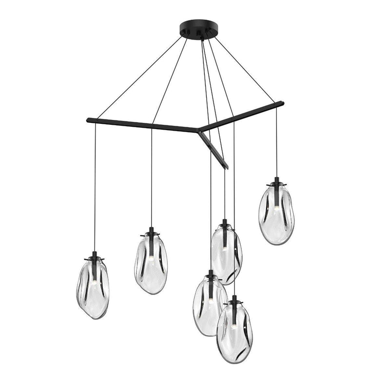 Liquid Chandelier by Sonneman, Color: Clear, Number of Lights: 6,  | Casa Di Luce Lighting