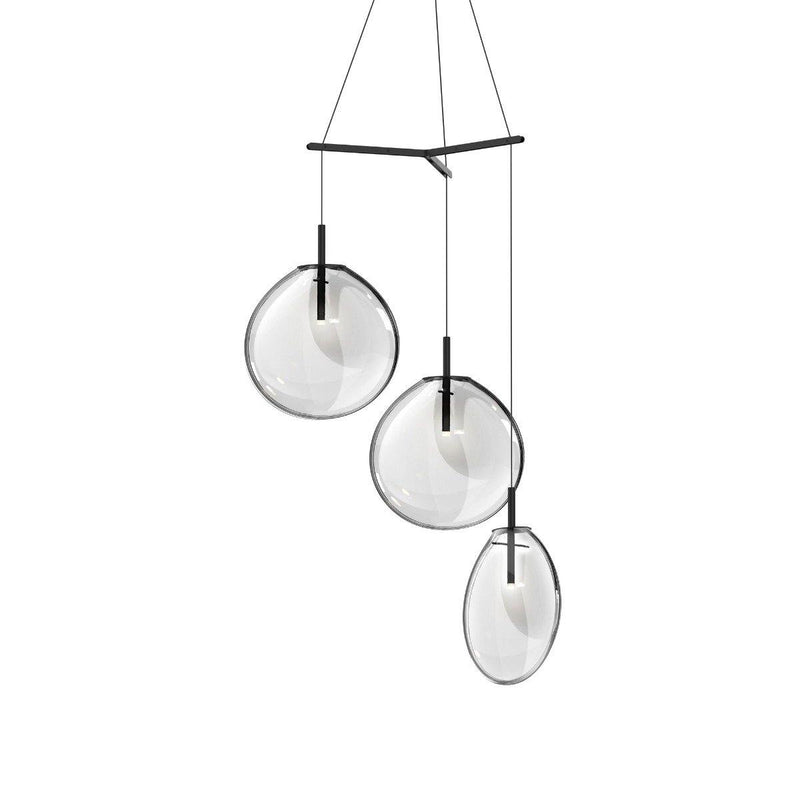 Cantina 3 Light Tri-Spreader LED Pendant by Sonneman, Color: Clear, Size: Large,  | Casa Di Luce Lighting