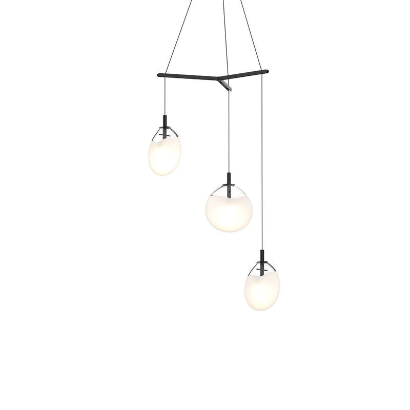 Cantina 3 Light Tri-Spreader LED Pendant by Sonneman, Color: White, Size: Small,  | Casa Di Luce Lighting