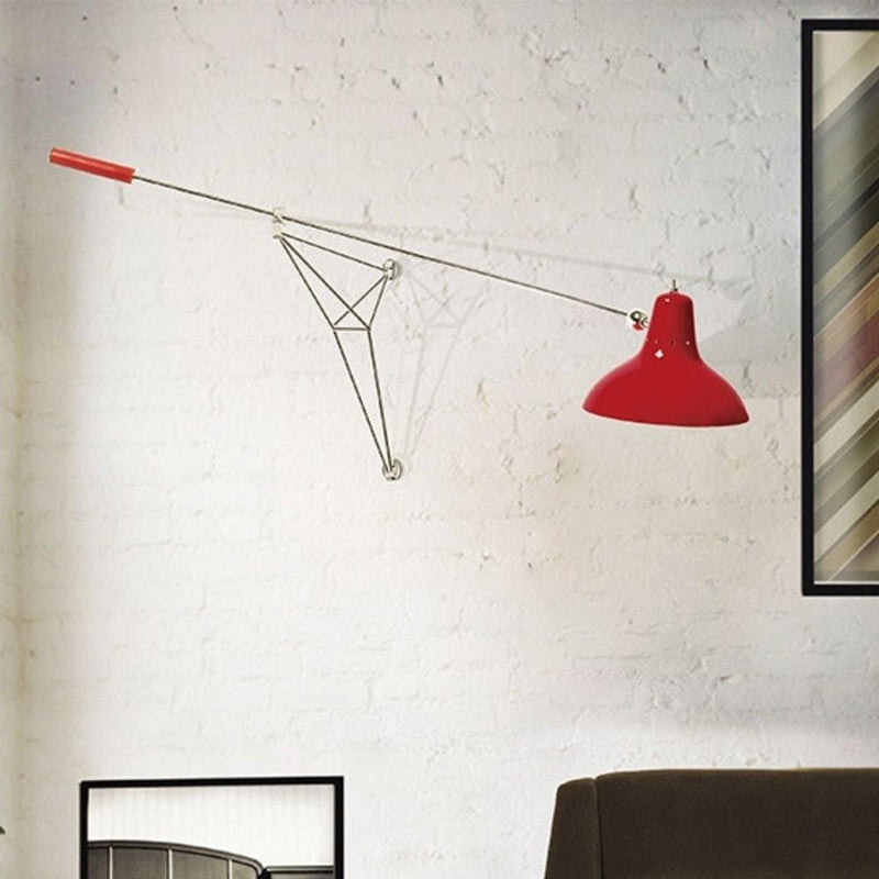 Copper Plated and Glossy Red Diana Wall Lamp by Delightfull