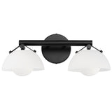 Domain 2 Light Wall Sconce By Studio M, Finish: Black, Shades Color: Frosted
