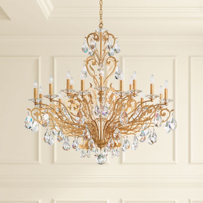 Filigrae Chandelier By Schonbek, Size: Small, Finish: French Gold