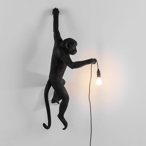 The Monkey Lamp Hanging Version Left By Seletti, Finish: Black