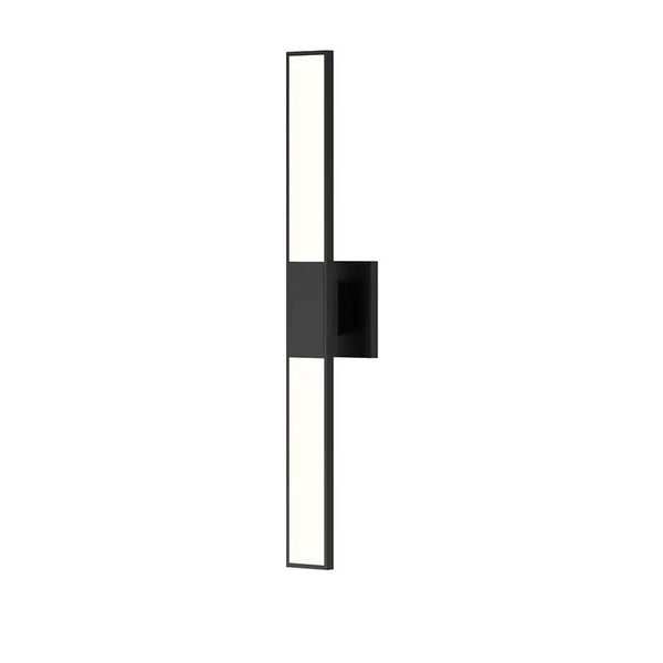 Planed LED Double Sconce By Sonneman Lighting, Size: Small, Finish: Satin Black