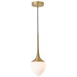 Louis Pendant By CVL, Finish: Satin Brass, Glass Type: Opal And Patterned, Size: X Large