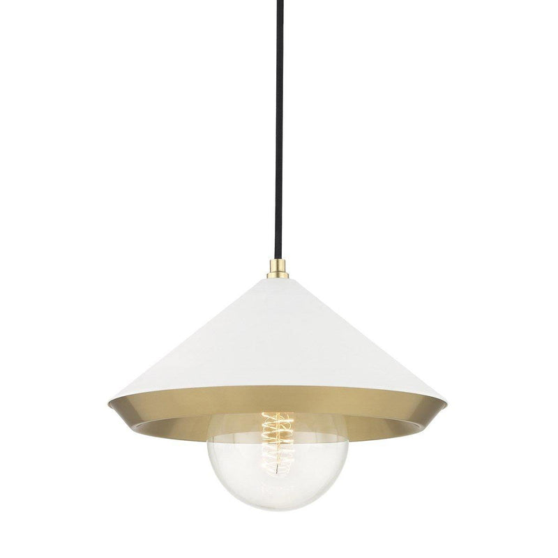 Marnie Pendant by Mitzi, Color: White, Finish: Brass Aged, Size: Large | Casa Di Luce Lighting
