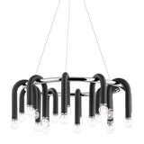 Polished Nickel/Black Whit chandelier by Mitzi
