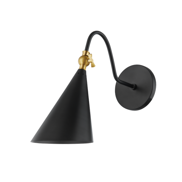 Lupe Wall Sconce By Mitzi - Aged Brass/Soft Black