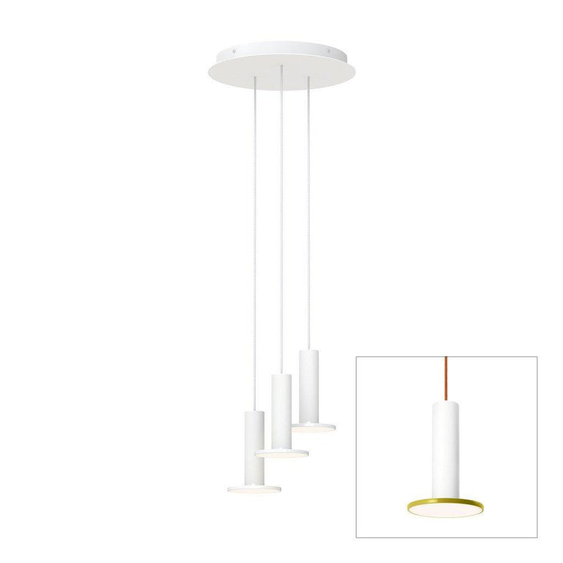 Cielo Multilight Chandelier by Pablo, Finish: White/Moss/ Copper Cord, Number of Lights: 3 lights,  | Casa Di Luce Lighting