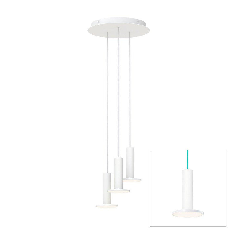 Cielo Multilight Chandelier by Pablo, Finish: White/Turquoise Cord, Number of Lights: 3 lights,  | Casa Di Luce Lighting