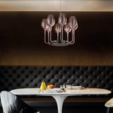 Iron Grey-Shiny Pink Gold Coating Rose 3050/8 Suspension in Restaurant