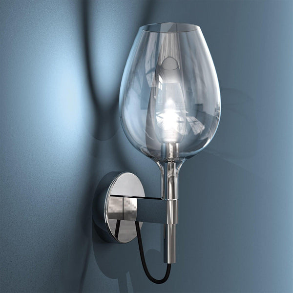 Chrome-Transparent Rosè Wall Sconce by Italamp