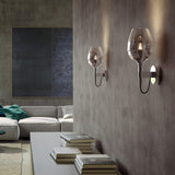 Chrome-Transparent Rosè Wall Sconce in Living Room