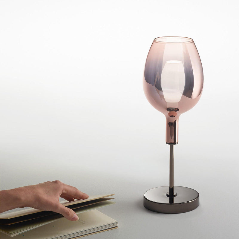Shiny Pink Gold Coating Rose LED Table Lamp by Italamp