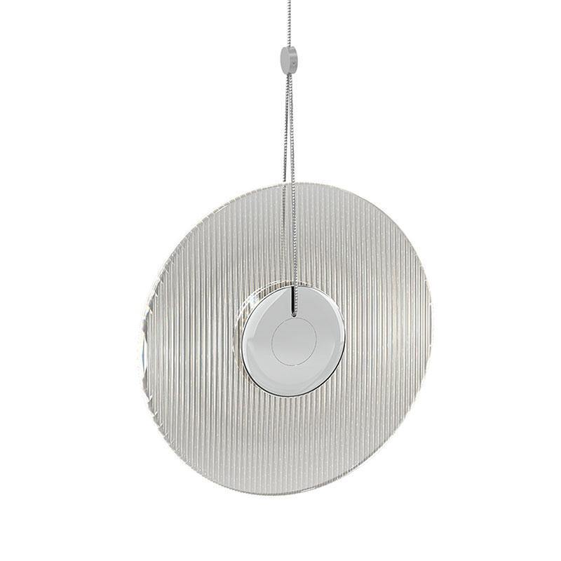 Meclisse Pendant by Sonneman, Color: Clear, Etched, Finish: Polish Chrome, Black,  | Casa Di Luce Lighting