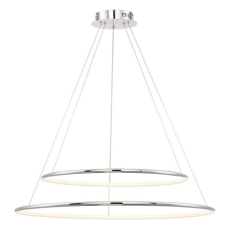 Large  Chrome Valley Two Tier LED Pendant Light by Eurofase