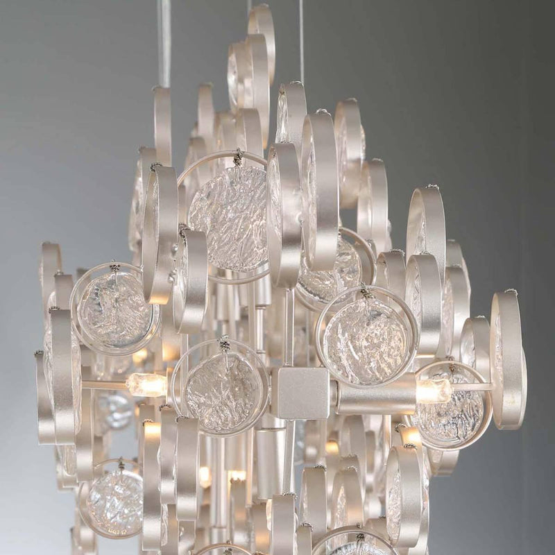 Champagne Silver Trento 12 Light Linear Chandelier by Eurofase