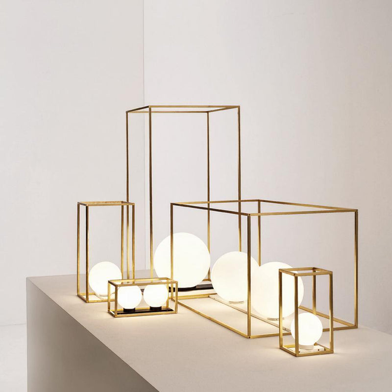 Multiplo Table Lamp by Vesoi, Finish: White/Brass, ,  | Casa Di Luce Lighting