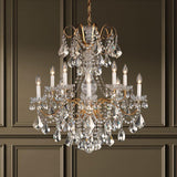 New Orleans Chandelier by Schonbek, Finish: Silver Antique-Schonbek, Size: Medium, Crystal Color: Golden Teak-Schonbek | Casa Di Luce Lighting