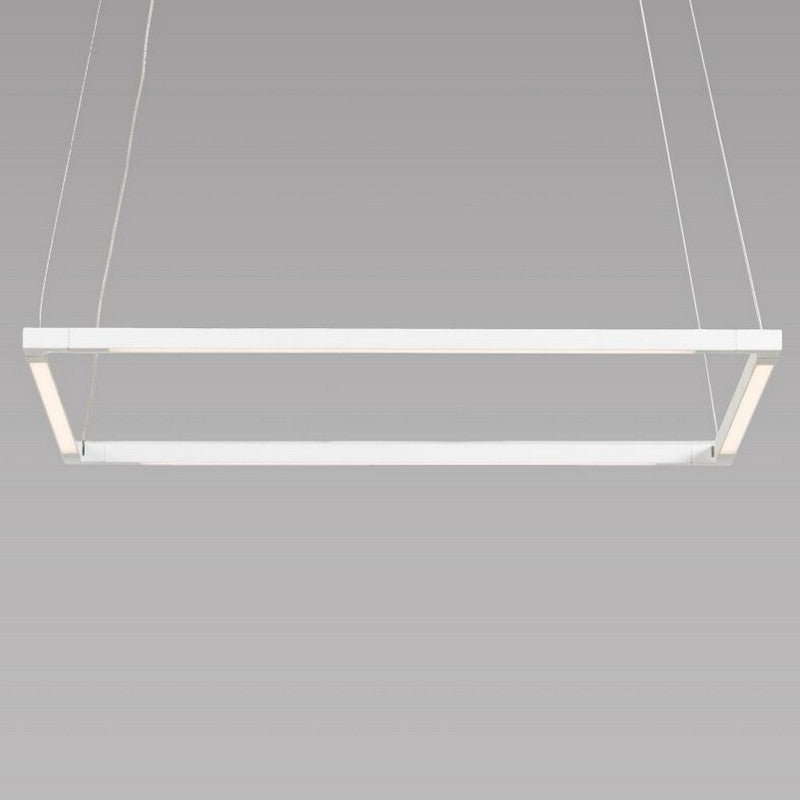 Matte White Z-Bar Square LED Pendant by Koncept