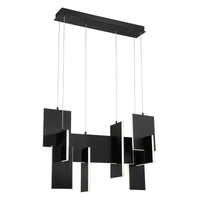 Coburg LED Large Linear Chandelier by Eurofase, Finish: Black, Gold, ,  | Casa Di Luce Lighting