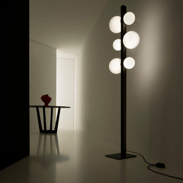ICS Floor Lamp by Vesoi, Finish: Black, White, Black/Brass, White/Brass, ,  | Casa Di Luce Lighting