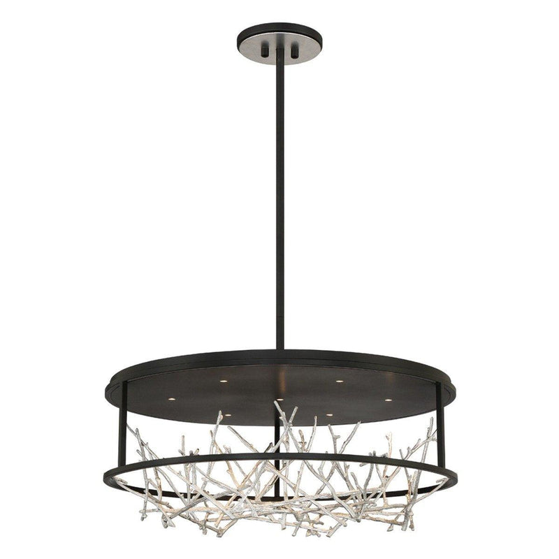 Aerie 7-Light LED Round Chandelier by Eurofase, Finish: Black/Silver, ,  | Casa Di Luce Lighting