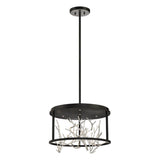 Aerie 4-Light LED Round Chandelier by Eurofase, Finish: Black/Silver, ,  | Casa Di Luce Lighting