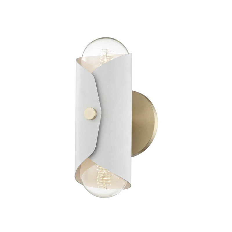 Immo Wall Sconce by Mitzi, Color: White, Finish: Brass Aged,  | Casa Di Luce Lighting