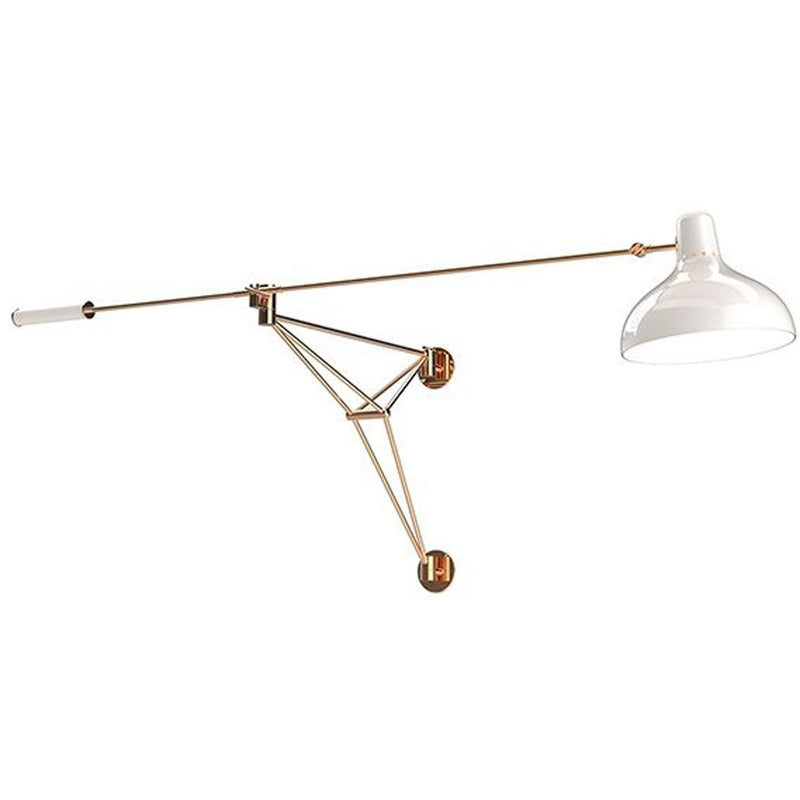 Copper Plated and Glossy White Diana Wall Lamp by Delightfull