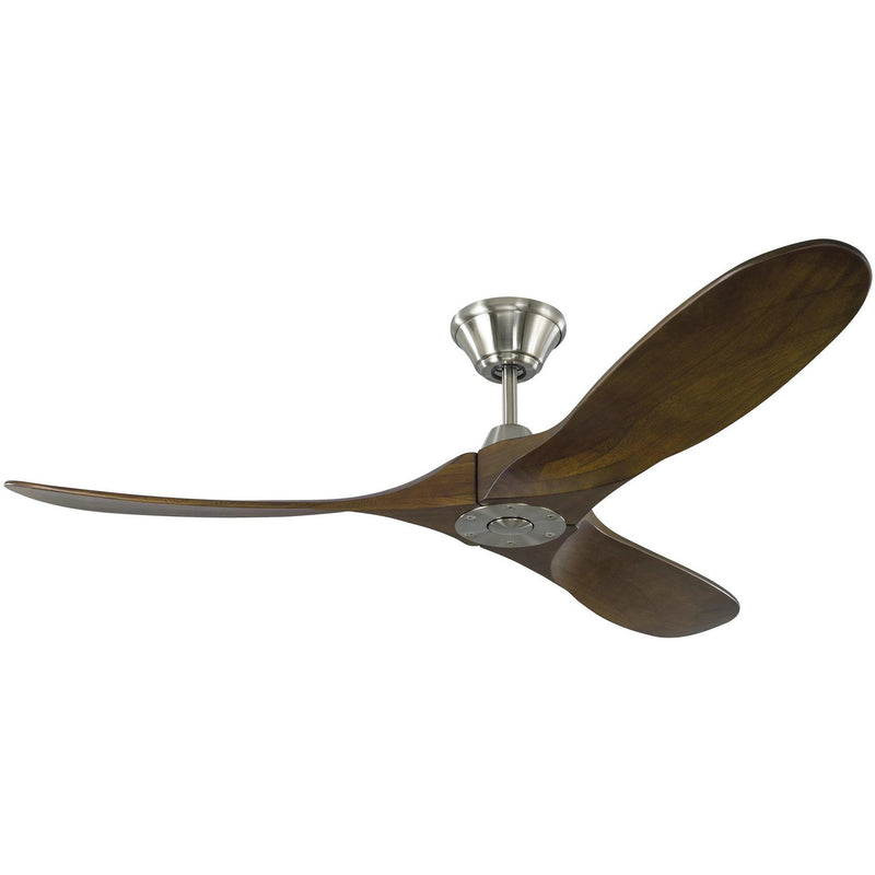 Brushed Steel/Dark Walnut Small Maverick Fan by Monte Carlo