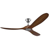 Brushed Steel/Koa Medium Maverick Fan by Monte Carlo