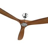 Brushed Steel/Koa X-Large Maverick Fan by Monte Carlo