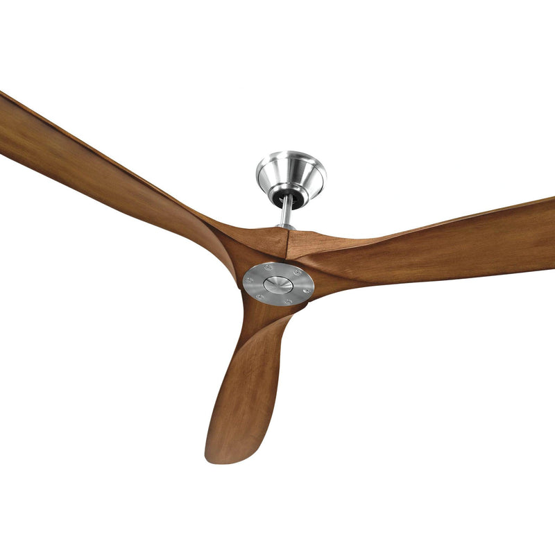 Brushed Steel/Koa X-Large Maverick Fan by Monte Carlo