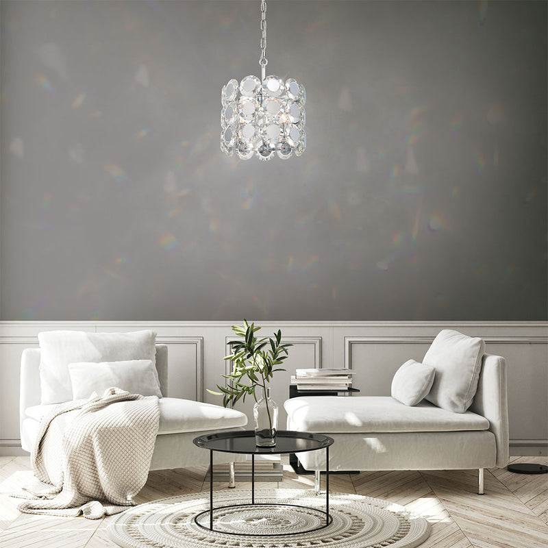 Perrene Drum Chandelier By Eurofase, Size: Small