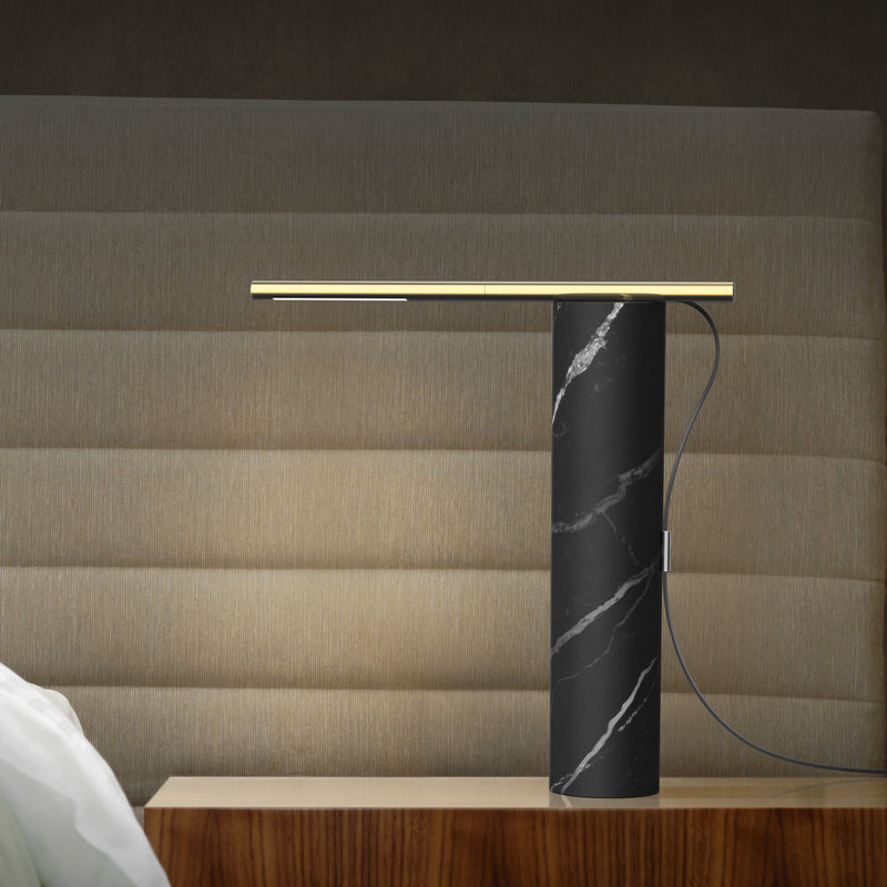 T.O. Table Lamp By Pablo, Finish: Marquina Black / Brass