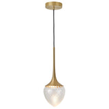 Louis Pendant By CVL, Finish: Satin Brass, Glass Type: Clear And Patterned, Size: X Large