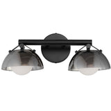 Domain 2 Light Wall Sconce By Studio M, Finish: Black, Shades Color: Mirror Smoke