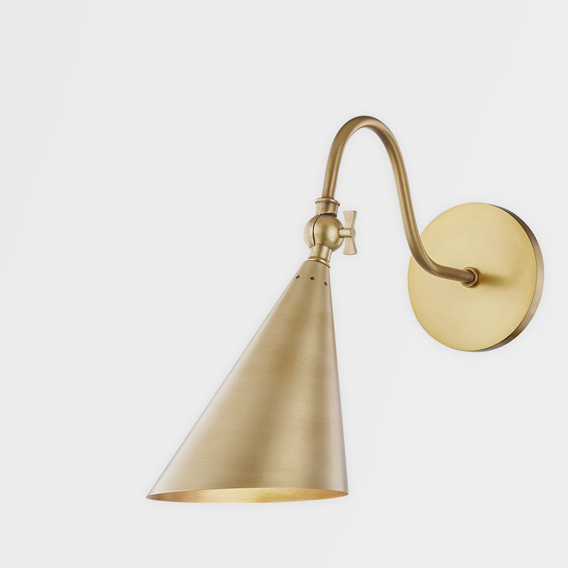 Lupe Wall Sconce By Mitzi - Aged Brass On Wall