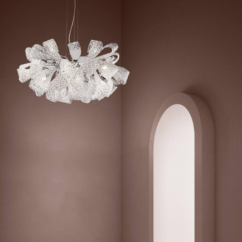 Mocenigo Chandelier by Sylcom, Color: Clear, Finish: Polish Chrome, Number of Lights: 12 | Casa Di Luce Lighting