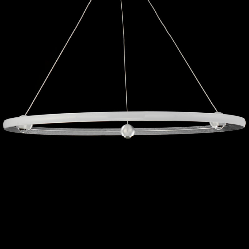 Nodes LED Chandelier By ET2, Finish: Brushed Aluminum, Diameter: 32 inch