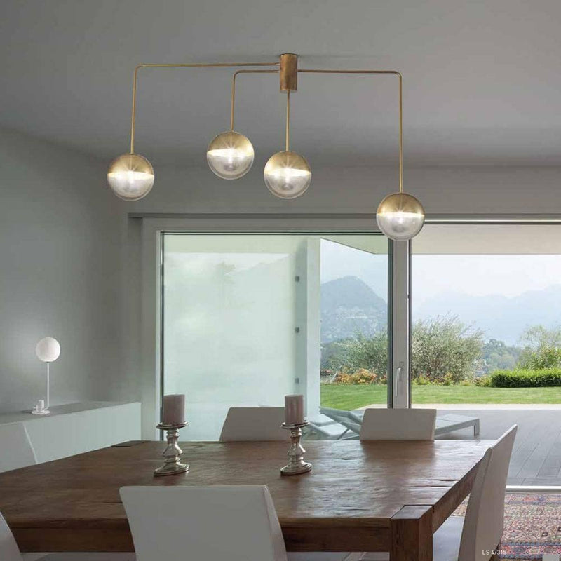 Family Ball LS 4-315 Ceiling Light by Sillux by Sillux, Shade Color: White, Transparent, Brass/Transparent, White/Bronze, Frame Color: Antique Brass, Laquered White,  | Casa Di Luce Lighting