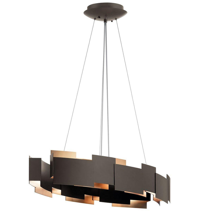 Moderne LED Oval Chandelier by Kichler, Finish: Olde Bronze-Kichler, ,  | Casa Di Luce Lighting