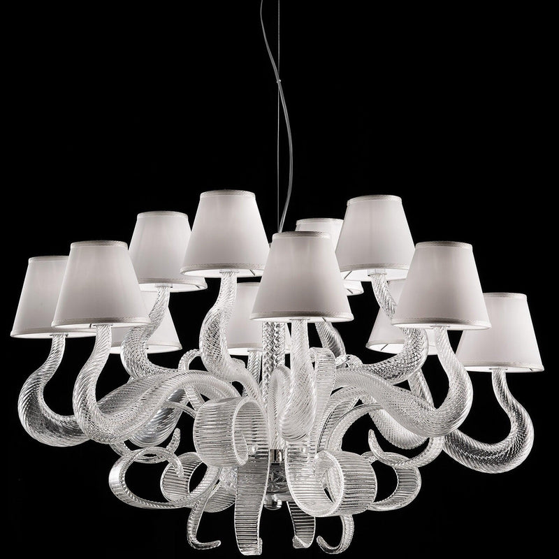 Chrome-Ivory Boa Chandelier by Italamp