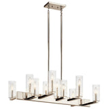 Cleara 10 Light Linear Chandelier by Kichler, Finish: Nickel Polished, ,  | Casa Di Luce Lighting